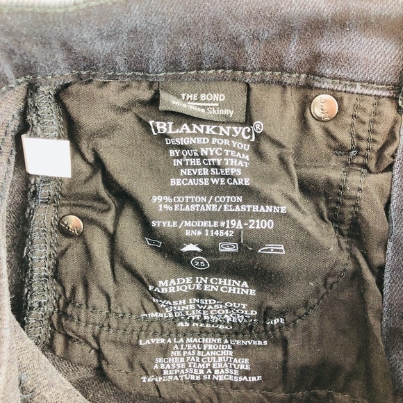 NWT Blank NYC The Bond Mid Rise Skinny Jean 25 - Picture 10 of 14